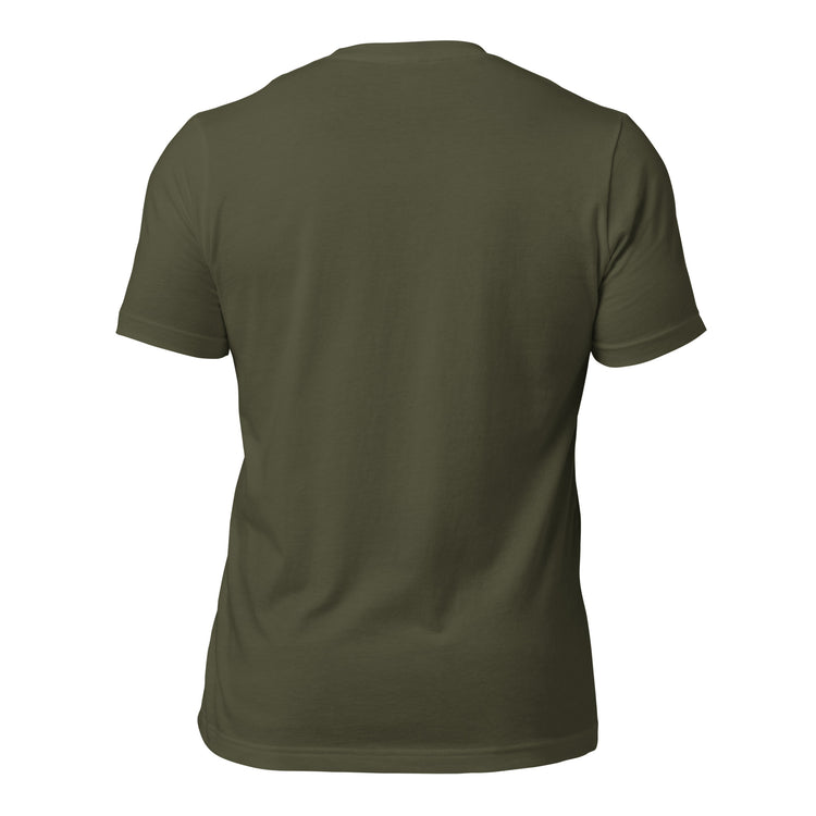 Military Green unisex t-shirt with the words, Anything But Ordinary on the front